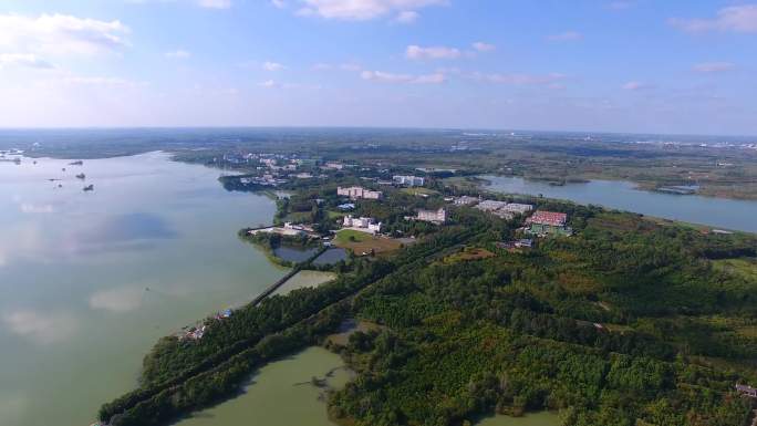 4K合肥科学岛航拍天气晴朗