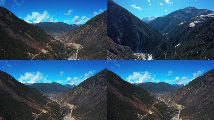 航拍藏区高原雪山
