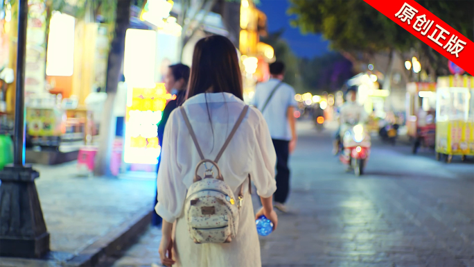 夜晚街道生活气息