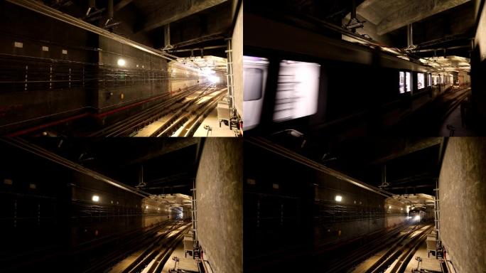 地铁驶过隧道