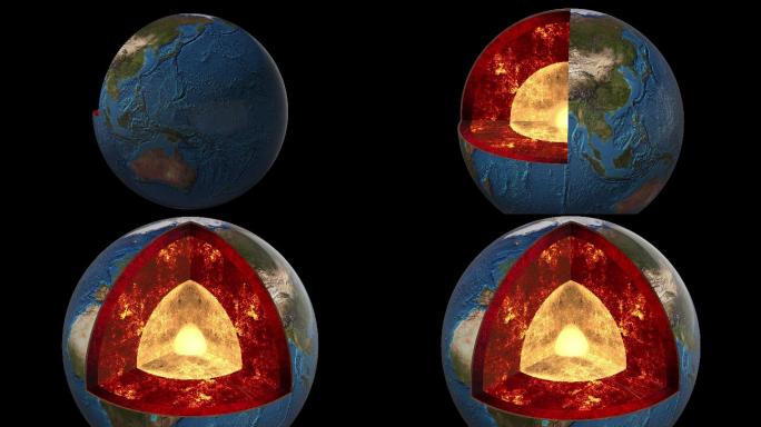 地球的一部分-真实的内部-中心到达