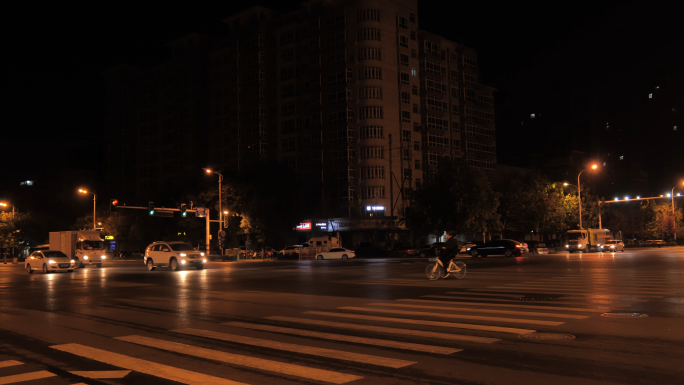 【4K】城市凌晨街道-城市夜景