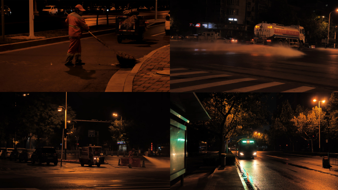 【4K】城市凌晨街道-城市夜景