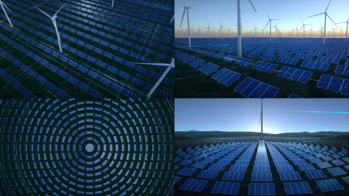 科技碳中和电力环保风车太阳能科技片头