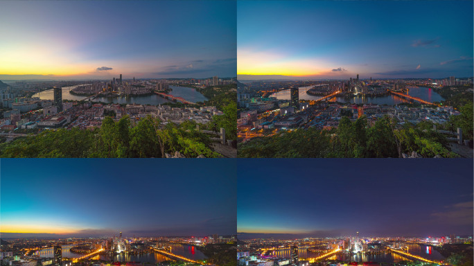 2021高清6K柳州全景日转夜延时视频
