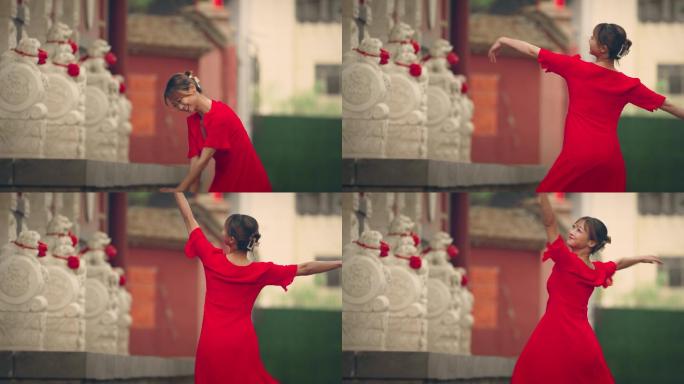舞者-跳舞的女孩-红裙舞者