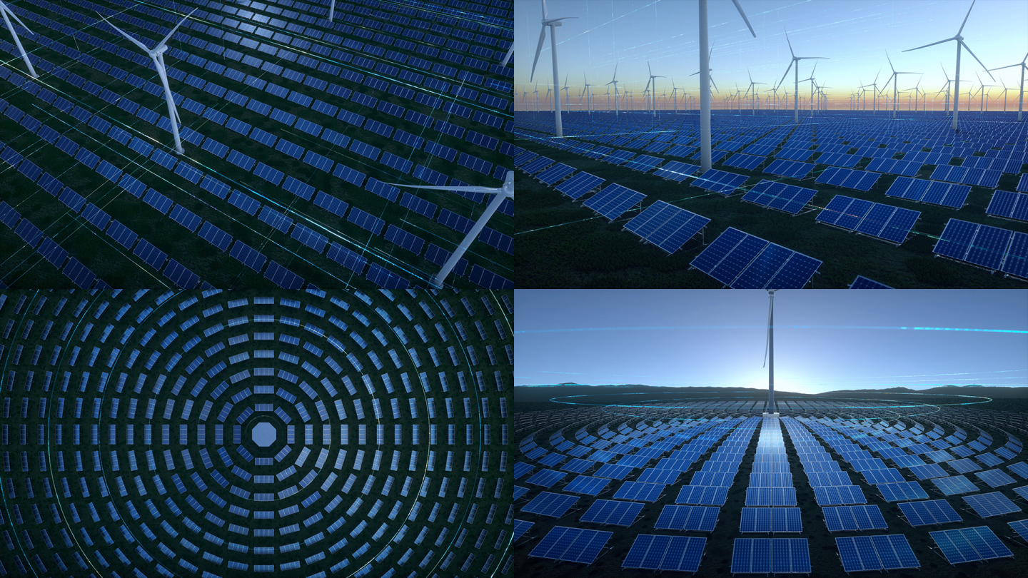 科技碳中和电力环保风车太阳能科技片头