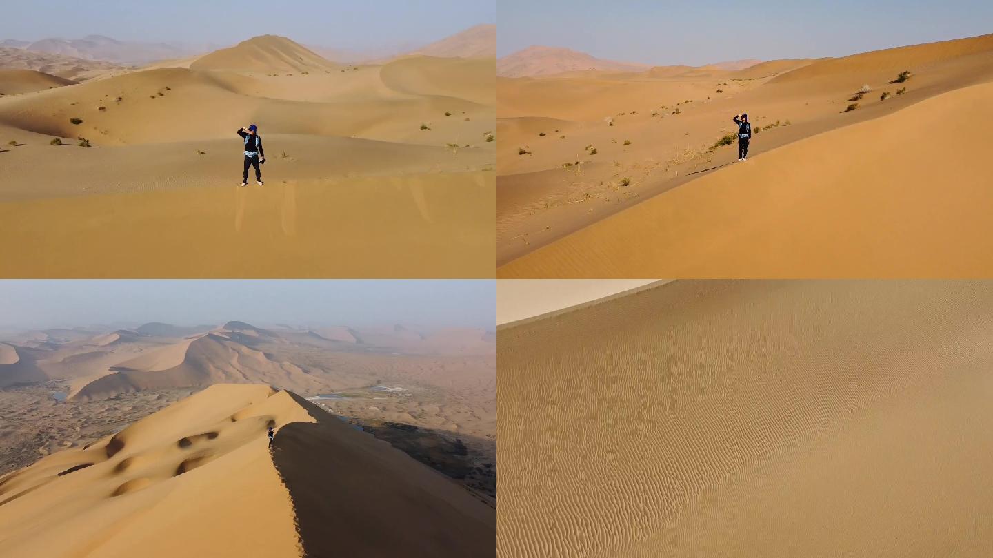 航拍阿拉善右旗巴丹吉林沙漠1080p