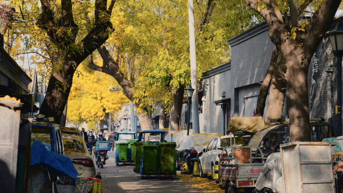 4k老北京胡同秋景实拍