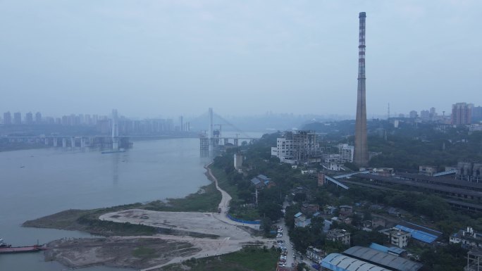 城市烟囱大气污染