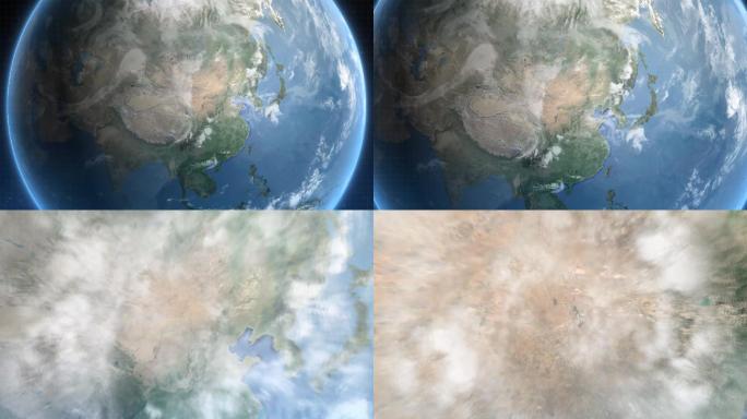 卫星俯冲穿过云层亚洲中国视频