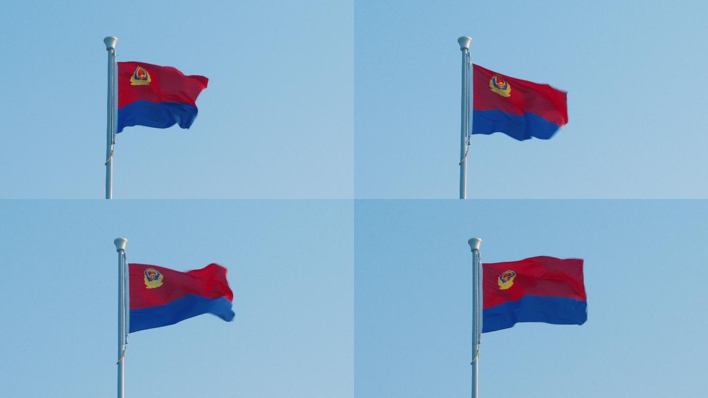 4k人民警察警旗飘扬