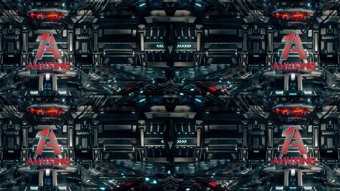 室内机械科幻标题LOGO展示C4D工程