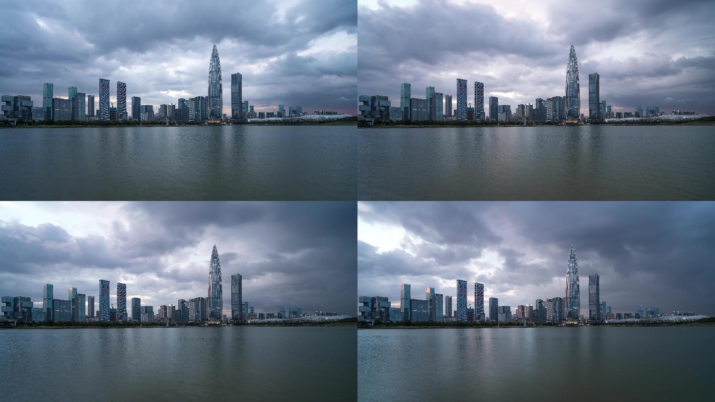 深圳后海海岸线高楼风云变化延时景观