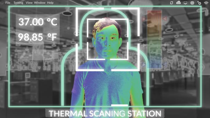利用人工智能热扫描系统测量体温