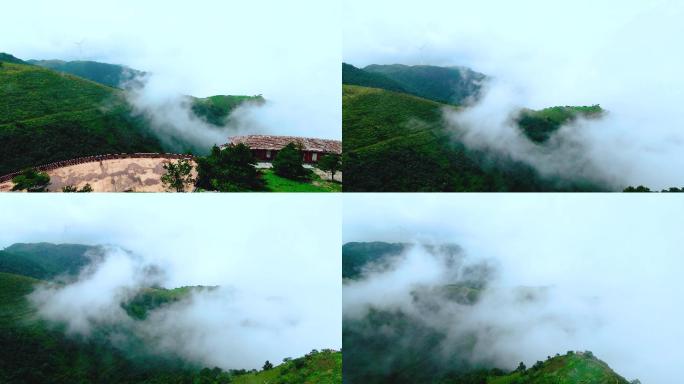 航拍4K宜昌百里荒风景区山楂树文化园风景