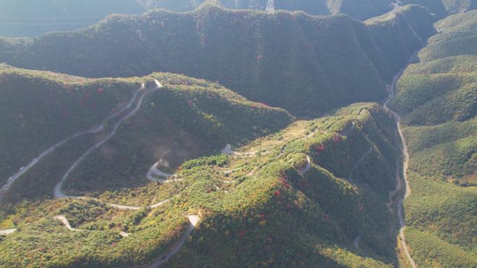 航拍皖南川藏线上桃岭六道湾