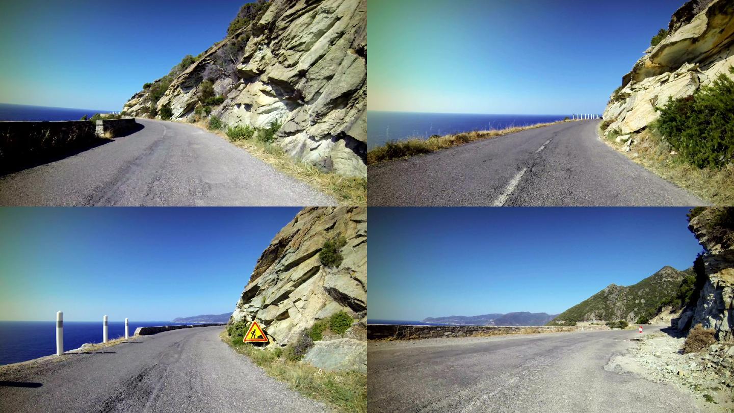 山上驾驶快车：驾驶视角摄像机拍摄。