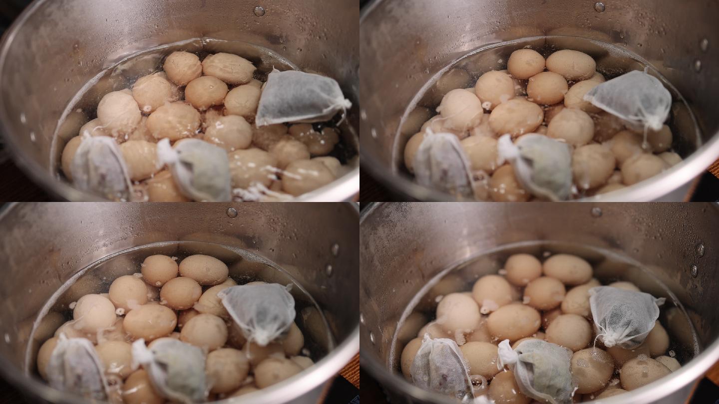 五香卤鸡蛋制作煮鸡蛋卤料调味高清50帧