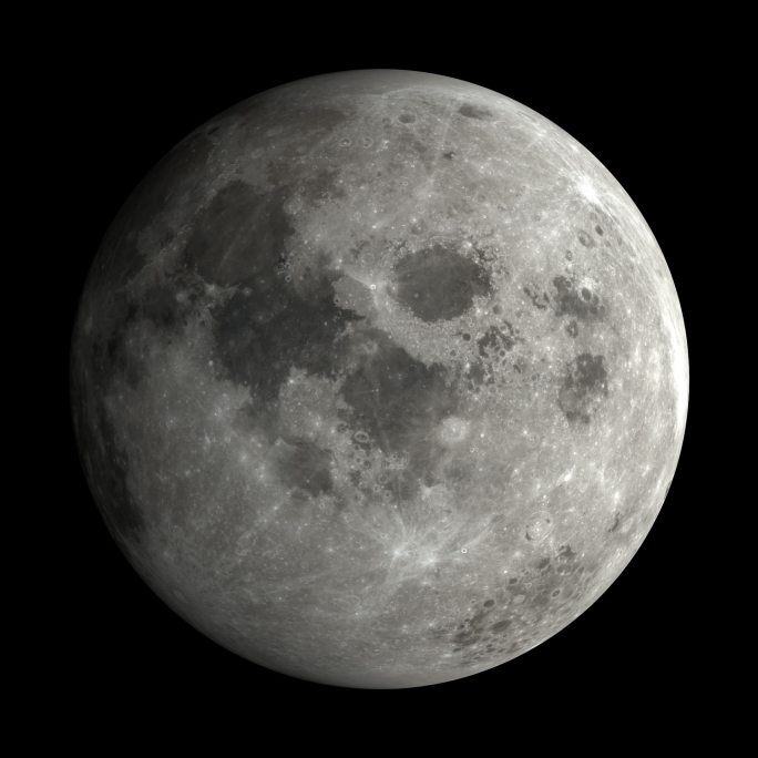 透明通道月球旋转无缝循环