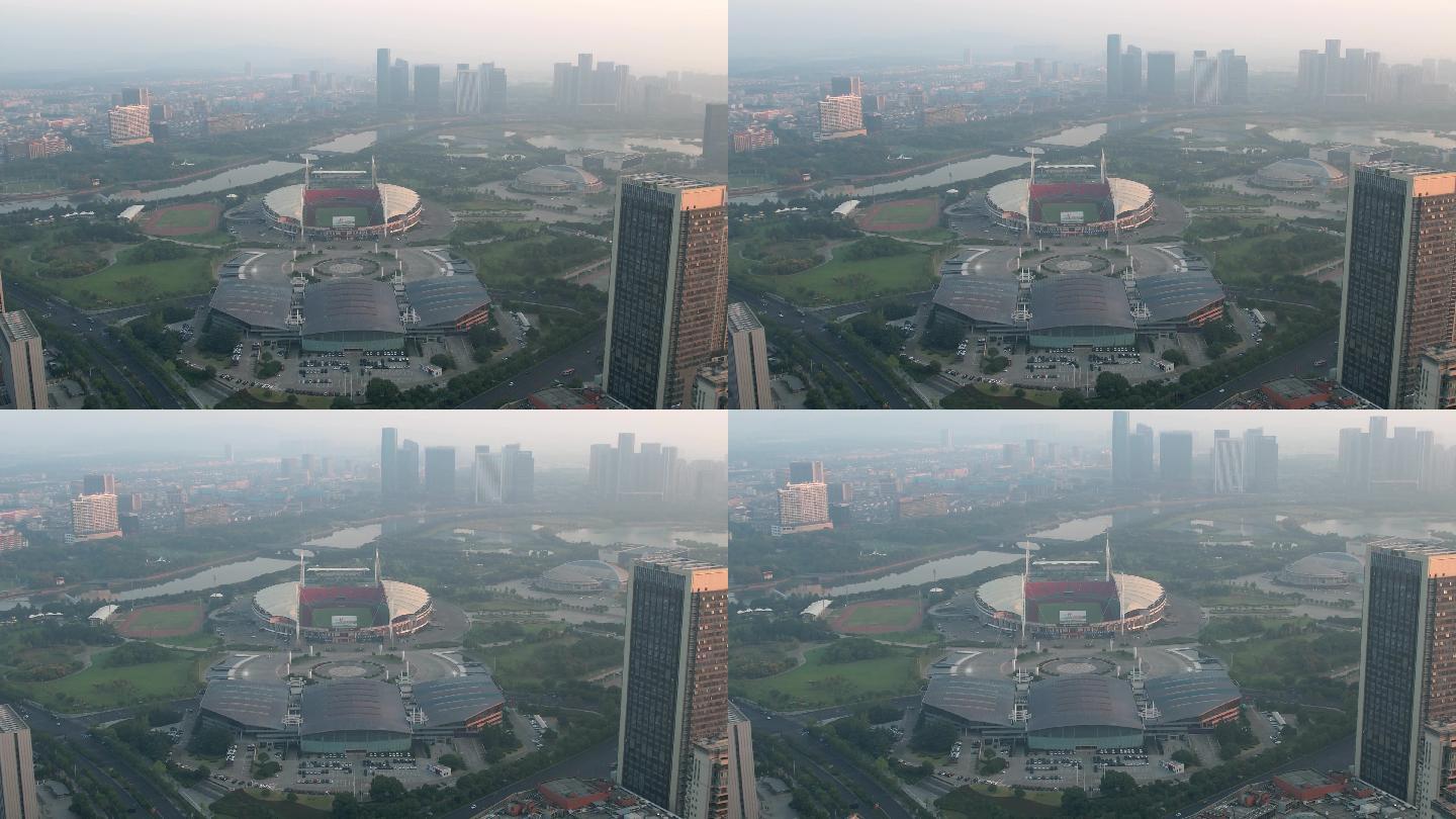 义乌城市大景4K滑动变焦航拍