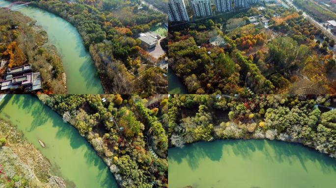 秦皇岛植物园秋景航拍4K