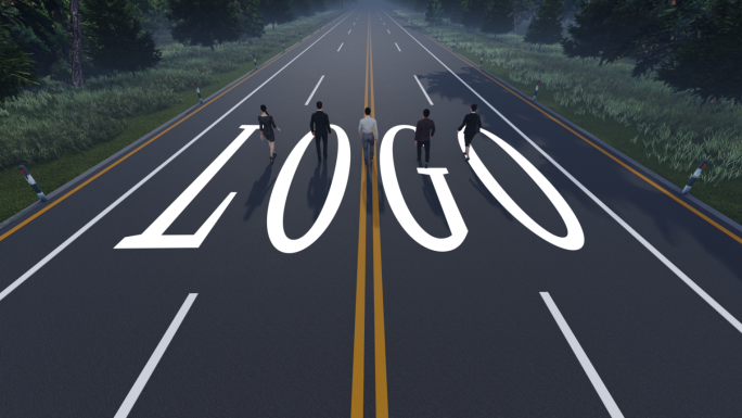 在路上公路文字LOGO前行励志AE模板