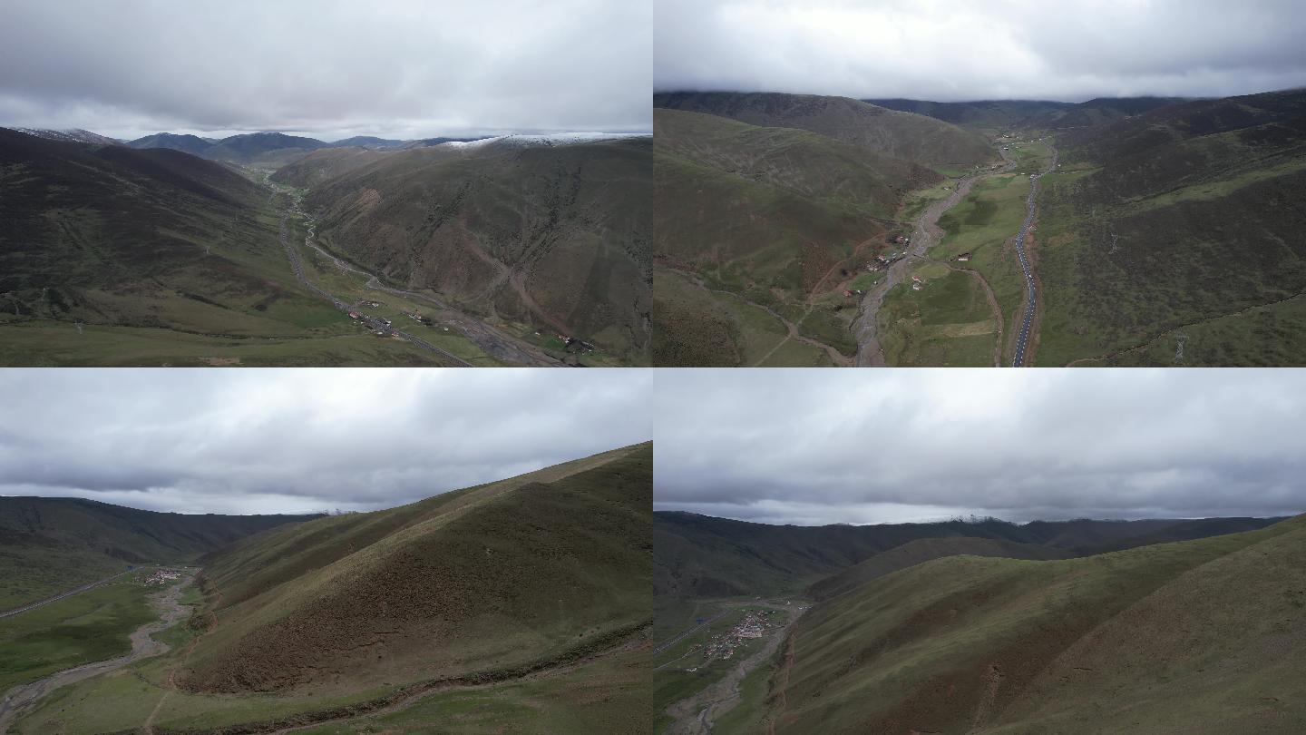 4K西藏川藏线草原国道公路航拍视频