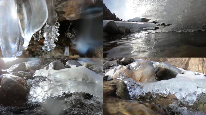 小溪融冰素材