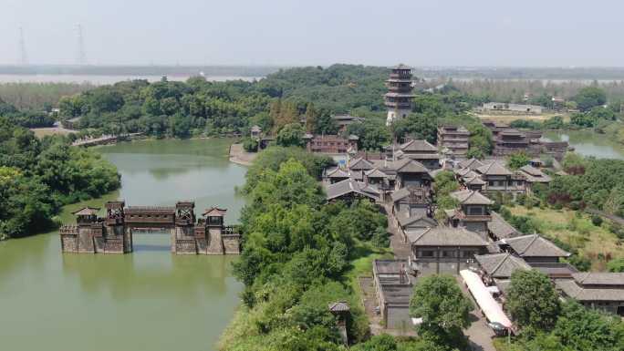 湖北赤壁三国古战场5A景区航拍