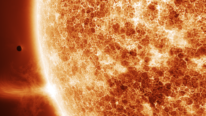 太阳特写水星凌日透明通道4K素材包