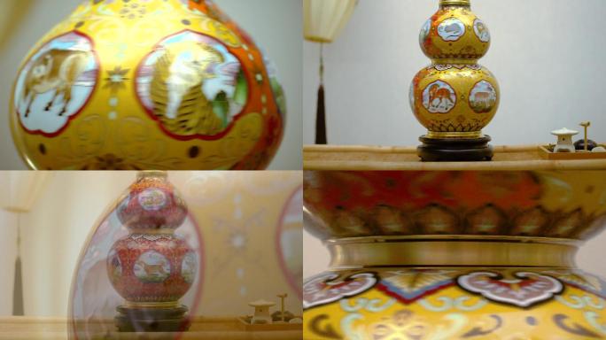 非遗传统工艺景泰蓝珐琅十二生肖葫芦瓶