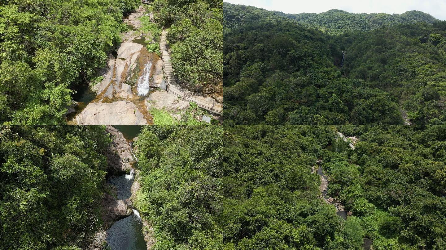 深圳马峦山公园瀑布航拍2.7k