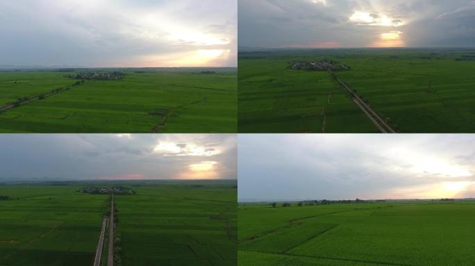 实拍黑龙江省木兰县新民镇新华村航拍大景