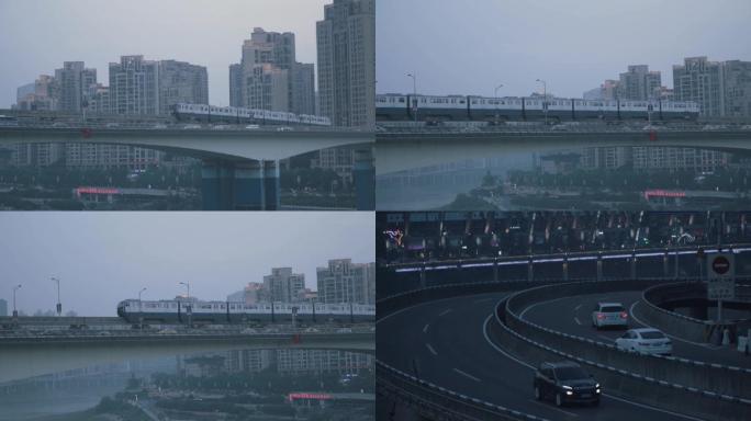 重庆轻轨地铁城市道路情绪超清素材