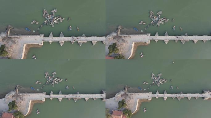 航拍福建泉州四大古桥之一的洛阳桥