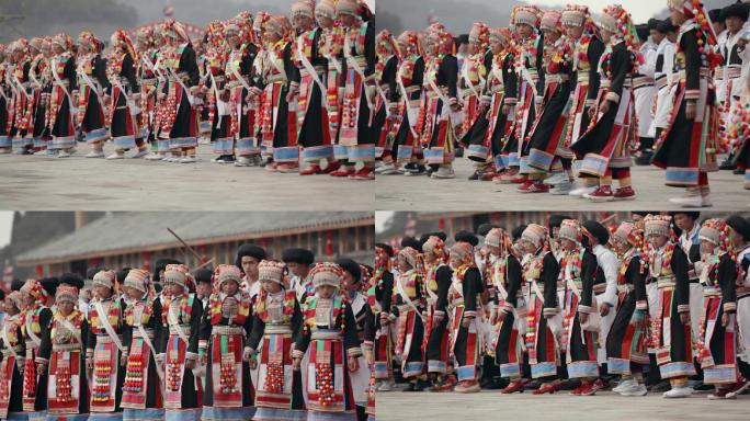 民族节日视频云南德宏傈僳族阔时节妇女舞蹈