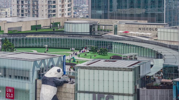 成都国金中心IFS熊猫延时摄影4K