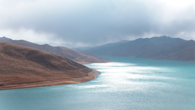 航拍 西藏 羊湖 羊卓雍措 山南