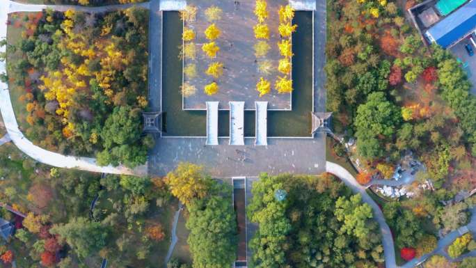 【4k】秋色 秋天的公园 晋祠公园 太原