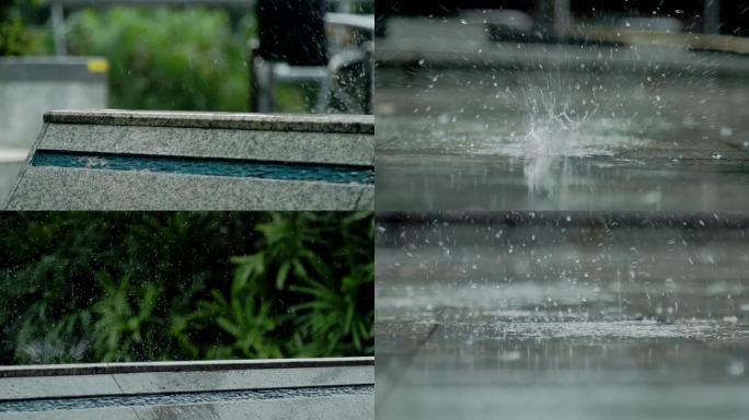 雨水雨点滴落 下雨天 雨滴 水滴视频素材