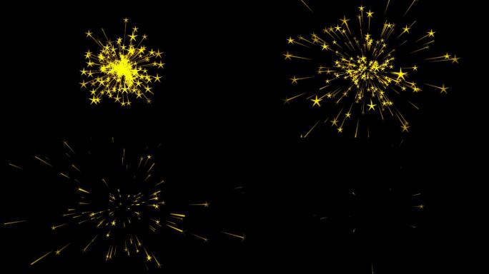 金色星光粒子爆炸（4K通道）