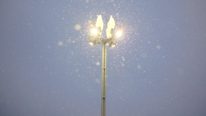 雪景路灯