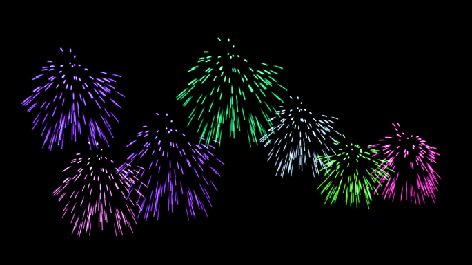 烟花4K透明通道素材