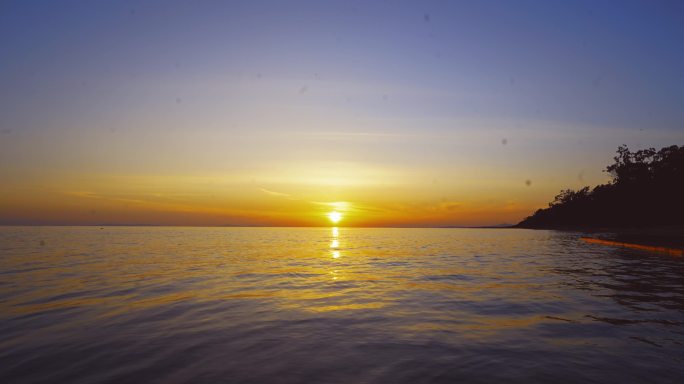 海平面地平线日出日落航拍4K