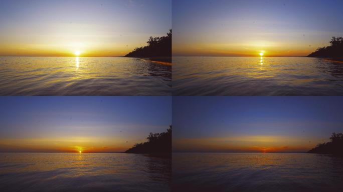 海平面地平线日出日落航拍4K