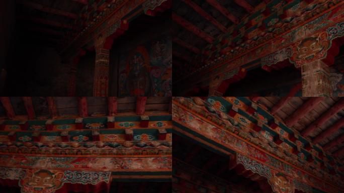 高清拍摄藏族寺庙内部
