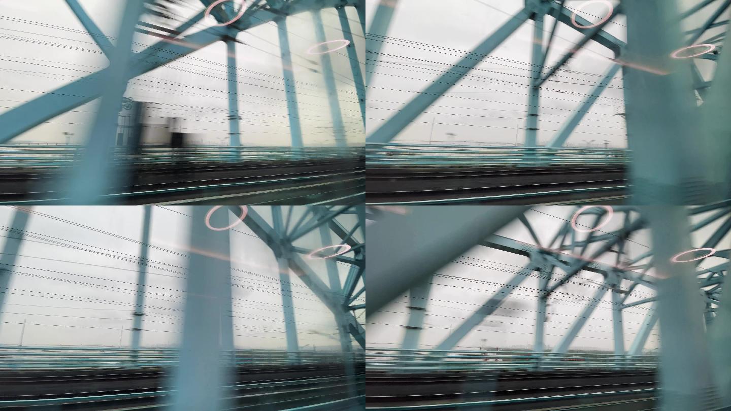 高铁窗外铁路桥