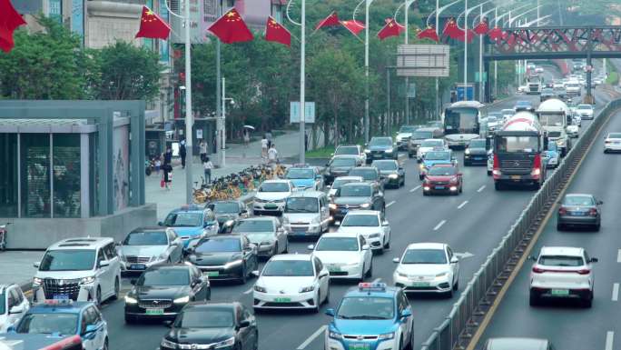 4K车流堵车 节假日城市交通路口视频素材