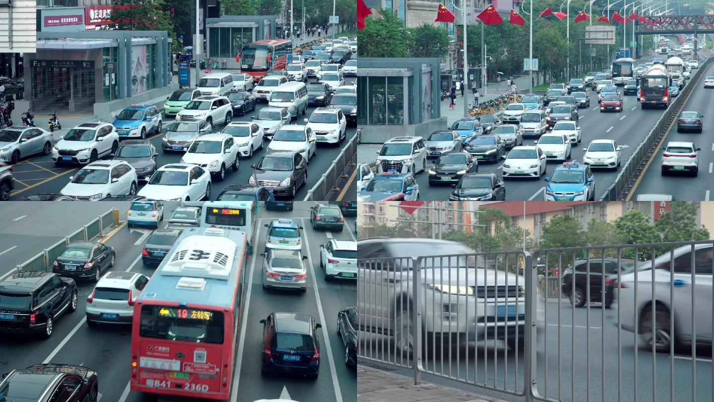 4K车流堵车 节假日城市交通路口视频素材